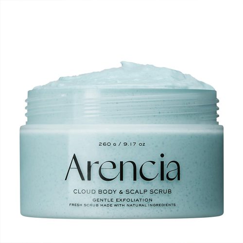 اسکراب کف سر و بدن سوسن و نعناع فرانسوی آرنسیا لایه بردار ملایم و پاک کننده عمقی پوست ARENCIA Fresh Cloud Body & Scalp Scrub French Mint & Lily