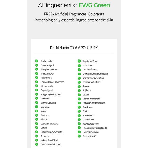 سرم ترانگزامیک اسید دکتر ملاکسین ضدلک و روشن کننده و تقویت سد دفاعی پوست Dr.melaxin TX ampoule RX