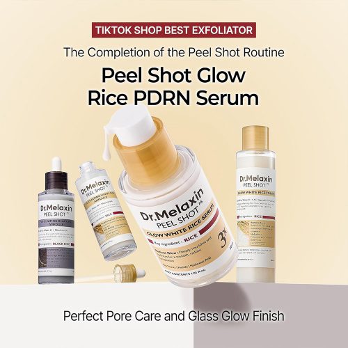 سرم روشن کننده برنج سفید دکتر ملاکسین آبرسان، درخشان کننده و کنترل منافذ پوست Dr.Melaxin Peel Shot Glow Rice Serum