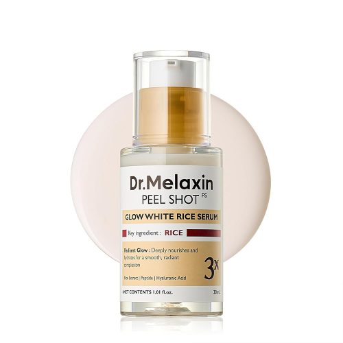 سرم روشن کننده برنج سفید دکتر ملاکسین آبرسان، درخشان کننده و کنترل منافذ پوست Dr.Melaxin Peel Shot Glow Rice Serum