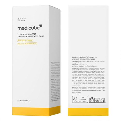 شوینده لایه بردار ملایم و روشن کننده بدن کوجیک اسید و زردچوبه مدی کیوب Medicube Kojic Acid Turmeric Brightening Body Wash