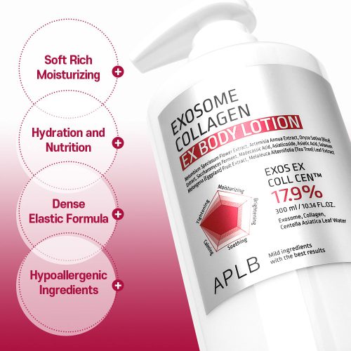 لوسیون بدن اگزوزوم کلاژن APLB ضد چروک، مرطوب کننده و تقویت سد دفاعی پوست APLB Exosome Collagen EX Body Lotion