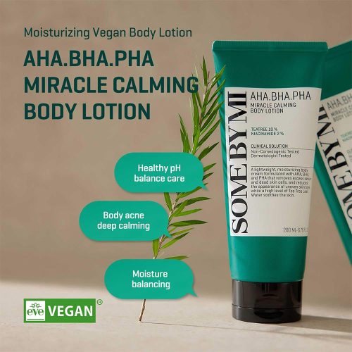 لوسیون بدن میراکل سام بای می ضدجوش، لایه بردار ملایم و تسکین دهنده پوست SOME BY MI AHA, BHA, PHA Miracle Calming Body Lotion