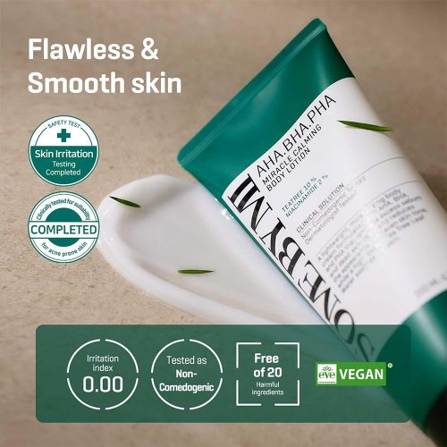 لوسیون بدن میراکل سام بای می ضدجوش، لایه بردار ملایم و تسکین دهنده پوست SOME BY MI AHA, BHA, PHA Miracle Calming Body Lotion