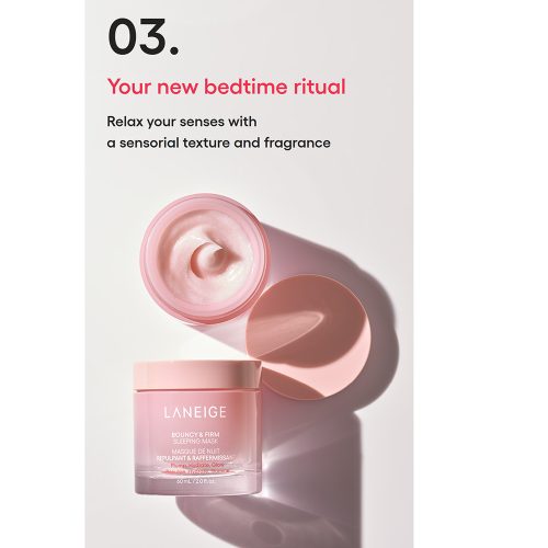 ماسک خواب ضد چروک و جوانساز کلاژن و گل صد تومانی لانیژ Laneige Bouncy & Firm Sleeping Mask