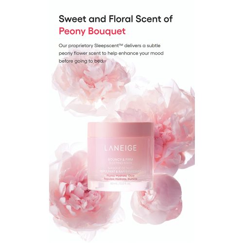 ماسک خواب ضد چروک و جوانساز کلاژن و گل صد تومانی لانیژ Laneige Bouncy & Firm Sleeping Mask