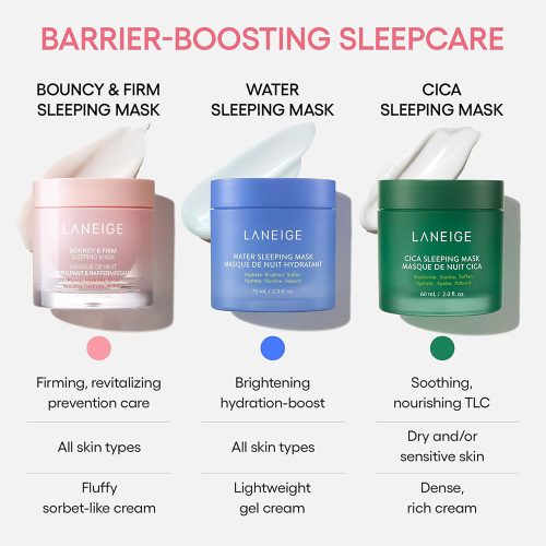 ماسک خواب ضد چروک و جوانساز کلاژن و گل صد تومانی لانیژ Laneige Bouncy & Firm Sleeping Mask