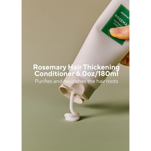 نرم کننده رزماری آروماتیکا ضد ریزش حجم دهنده، تقویت ساقه و ریشه مو Aromatica Rosemary Hair Thickening Conditioner