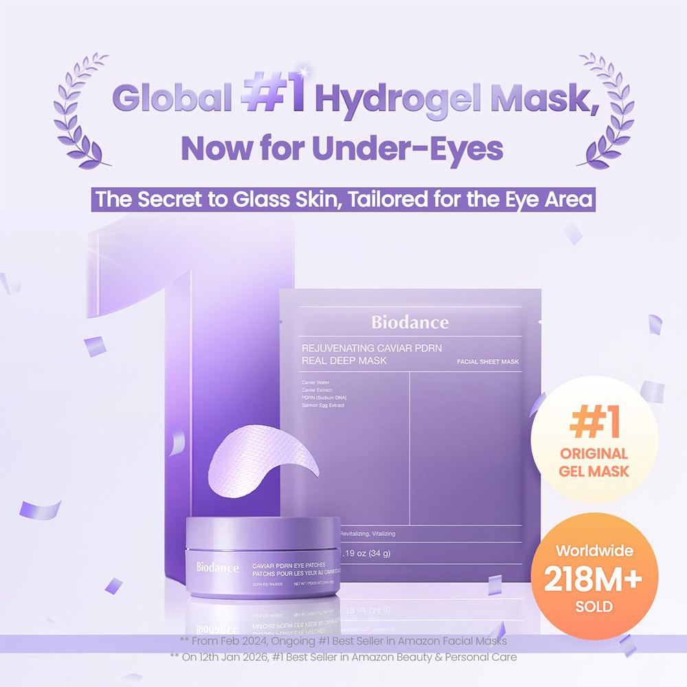 پچ زیر چشم خاویار و PDRN بایودنس روشن کننده، ترمیم کننده و جوانساز پوست Biodance Caviar PDRN Eye Patches