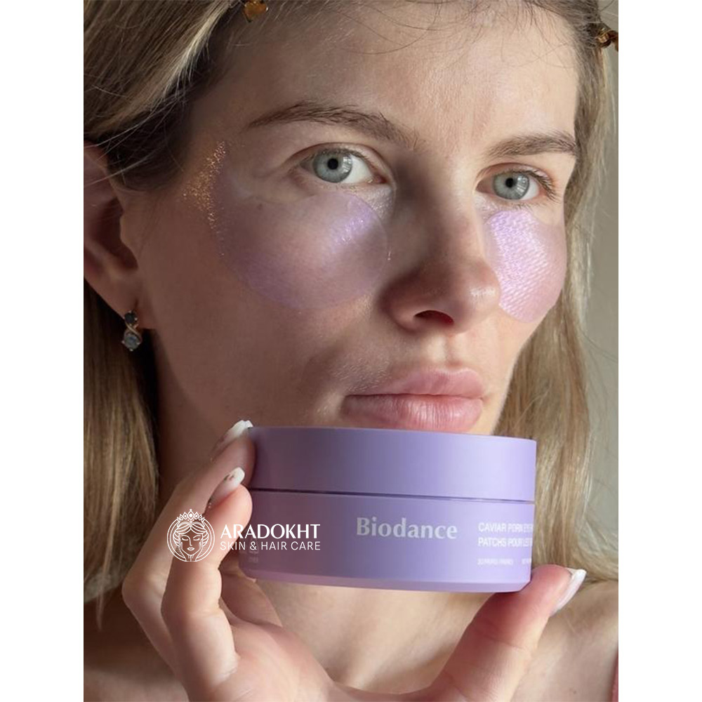 پچ زیر چشم خاویار و PDRN بایودنس روشن کننده، ترمیم کننده و جوانساز پوست Biodance Caviar PDRN Eye Patches