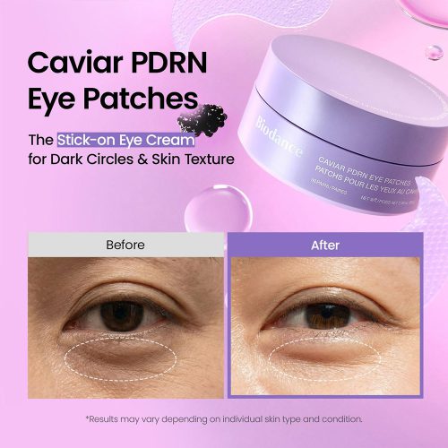 پچ زیر چشم خاویار و PDRN بایودنس روشن کننده، ترمیم کننده و جوانساز پوست Biodance Caviar PDRN Eye Patches