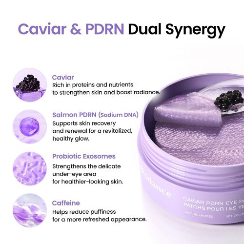 پچ زیر چشم خاویار و PDRN بایودنس روشن کننده، ترمیم کننده و جوانساز پوست Biodance Caviar PDRN Eye Patches
