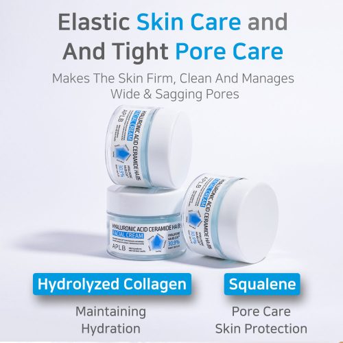 کرم هیالورونیک اسید، سراماید و پنتنول APLB ترمیم کننده، آبرسان و تسکین دهنده پوست APLB Hyaluronic Acid Ceramide HA B5 Facial Cream