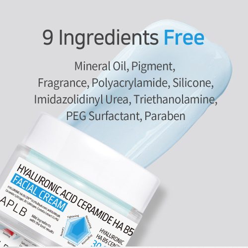 کرم هیالورونیک اسید، سراماید و پنتنول APLB ترمیم کننده، آبرسان و تسکین دهنده پوست APLB Hyaluronic Acid Ceramide HA B5 Facial Cream