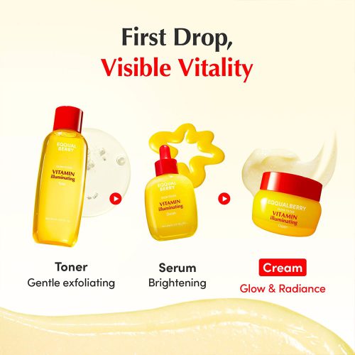 کرم کپسولی ویتامینه اکوال بری ضد لک قوی، روشن کننده و تقویت سد دفاعی پوست EQQUALBERRY Vitamin Illuminating Cream