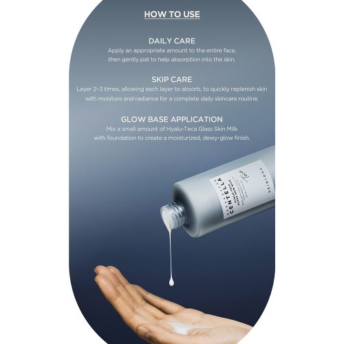 اسنس میلکی هیالو تیکا سنتلا اسکین 1004 آبرسان عمقی، تسکین دهنده و تقویت سد دفاعی پوست SKIN1004 Madagascar Centella Hyalu-Teca Glass Skin Milk
