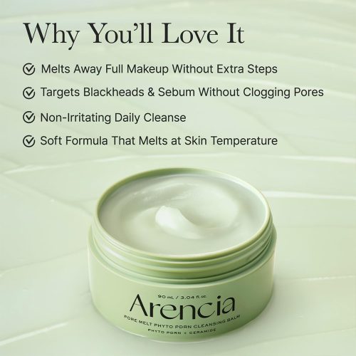 بالم پاک کننده عمقی منافذ و ضد جوش فیتو PDRN آرنسیا ARENCIA Pore Melt Phyto PDRN Cleansing Balm