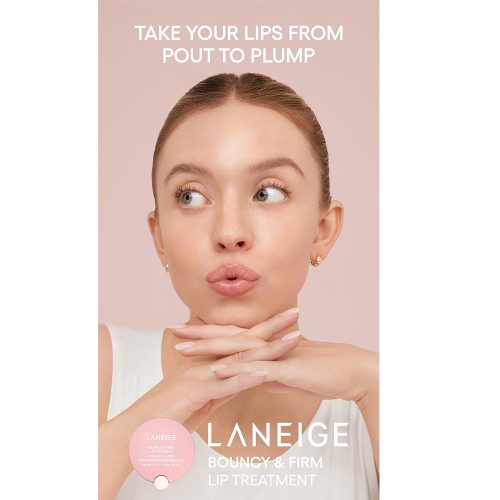 تریتمنت لب گل صد تومانی لانیژ ضد چروک و ترمیم کننده لب های خشک و آسیب دیده LANEIGE Bouncy & Firm Lip Treatment