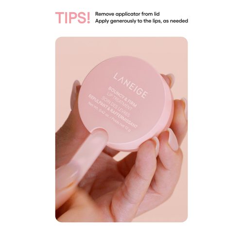 تریتمنت لب گل صد تومانی لانیژ ضد چروک و ترمیم کننده لب های خشک و آسیب دیده LANEIGE Bouncy & Firm Lip Treatment