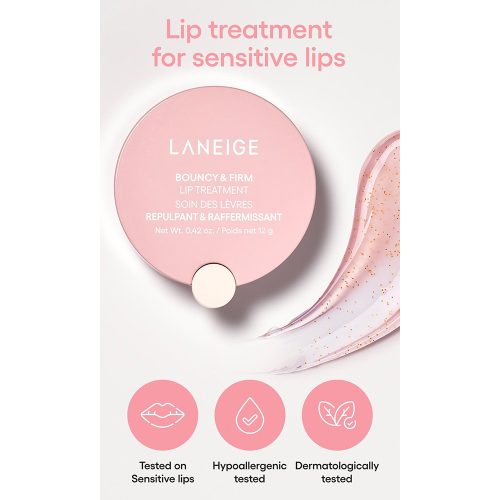 تریتمنت لب گل صد تومانی لانیژ ضد چروک و ترمیم کننده لب های خشک و آسیب دیده LANEIGE Bouncy & Firm Lip Treatment