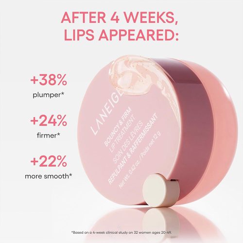 تریتمنت لب گل صد تومانی لانیژ ضد چروک و ترمیم کننده لب های خشک و آسیب دیده LANEIGE Bouncy & Firm Lip Treatment