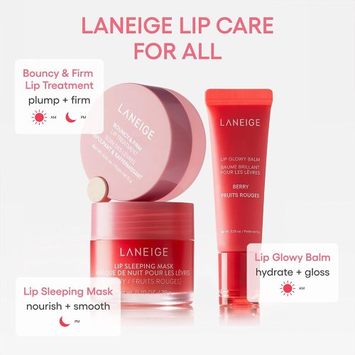 تریتمنت لب گل صد تومانی لانیژ ضد چروک و ترمیم کننده لب های خشک و آسیب دیده LANEIGE Bouncy & Firm Lip Treatment