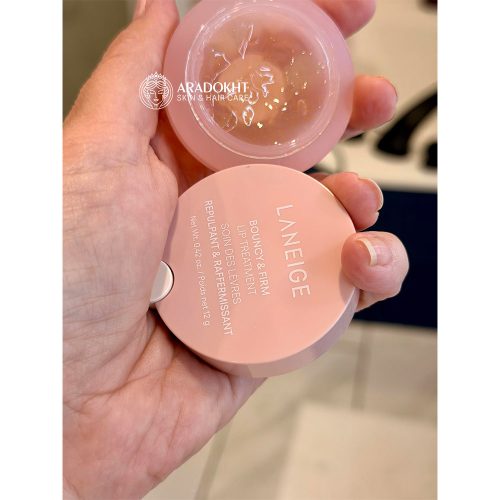 تریتمنت لب گل صد تومانی لانیژ ضد چروک و ترمیم کننده لب های خشک و آسیب دیده LANEIGE Bouncy & Firm Lip Treatment