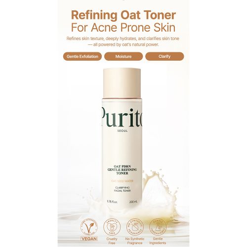 تونر جو دوسر و PDRN پیوریتو آبرسان، تقویت سد دفاعی و تسکین دهنده قوی پوست Purito SEOUL Oat PDRN Gentle Refining Toner