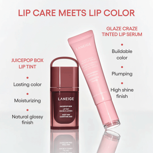 تینت لب سرمی لانیژ آبرسان، حجم دهنده و درخشان کننده Laneige Glaze Craze Tinted Lip Serum