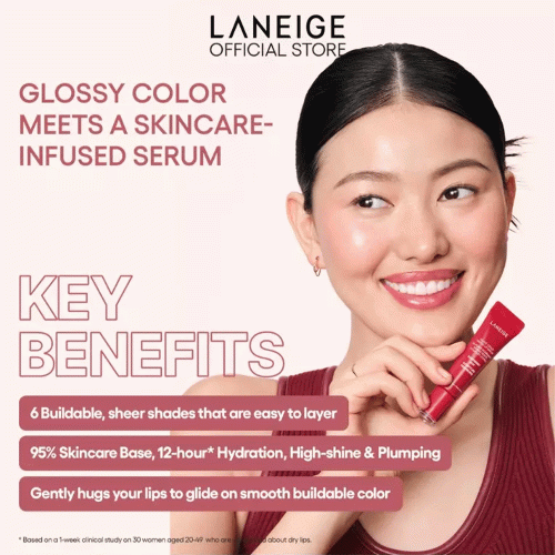 تینت لب سرمی لانیژ آبرسان، حجم دهنده و درخشان کننده Laneige Glaze Craze Tinted Lip Serum