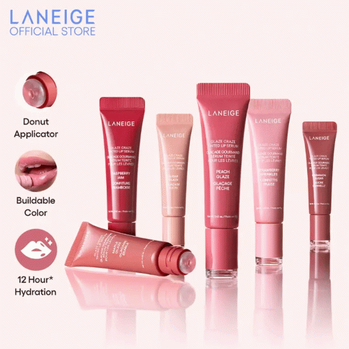 تینت لب سرمی لانیژ آبرسان، حجم دهنده و درخشان کننده Laneige Glaze Craze Tinted Lip Serum