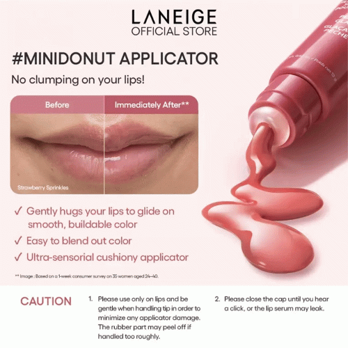 تینت لب سرمی لانیژ آبرسان، حجم دهنده و درخشان کننده Laneige Glaze Craze Tinted Lip Serum