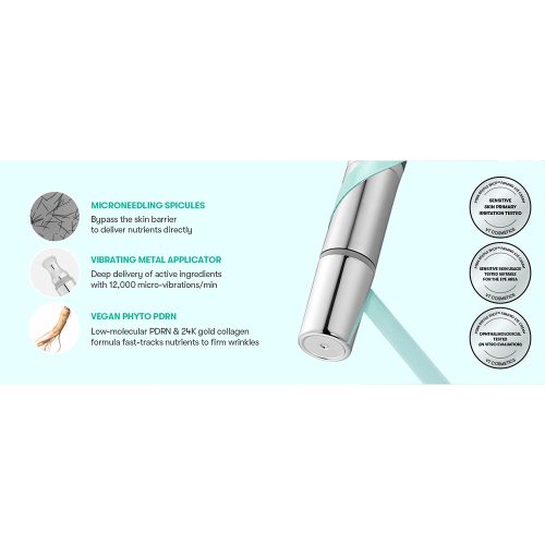 دور چشم ویبره دار PDRN وی تی کازمتیک آبرسان، ترمیم کننده، روشن کننده و جوانساز پوست VT Cosmetics PDRN Reedle Shot Eye Lifter