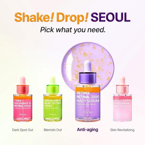 سرم ضد چروک و جوانساز رتینول رتینال 2000 و +NAD پیوریتو Purito SEOUL Retinol Retinal 2000 NAD+ Serum