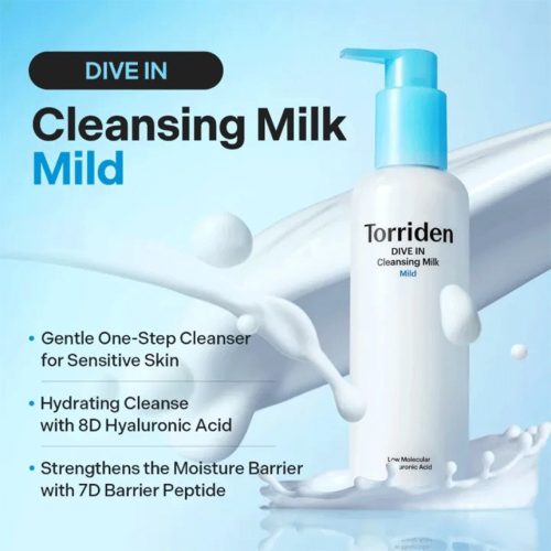 شوینده میلکی هیالورونیک اسید ریزمولکولی توریدن Torriden Dive-in Low Molecular Hyaluronic Acid Cleansing Milk