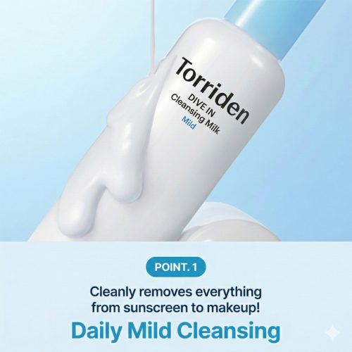 شوینده میلکی هیالورونیک اسید ریزمولکولی توریدن Torriden Dive-in Low Molecular Hyaluronic Acid Cleansing Milk