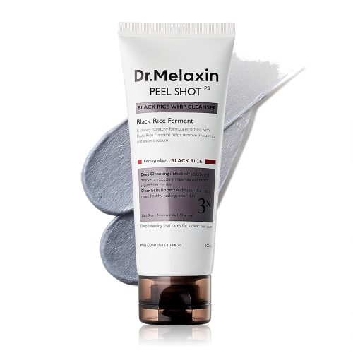 شوینده پیل شات برنج سیاه دکتر ملاکسین ضد جوش، روشن کننده و کنترل منافذ پوست Dr.Melaxin Peel Shot Black Rice Whip Cleanser