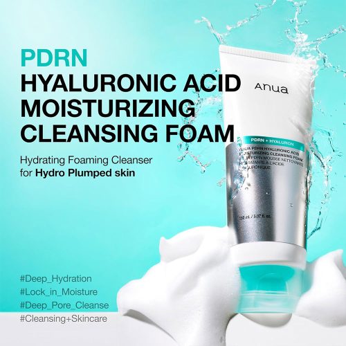 فوم شوینده ملایم PDRN و هیالورونیک اسید آنوا آبرسان و تقویت سد دفاعی پوست Anua PDRN Hyaluronic Acid Moisturizing Cleansing Foam