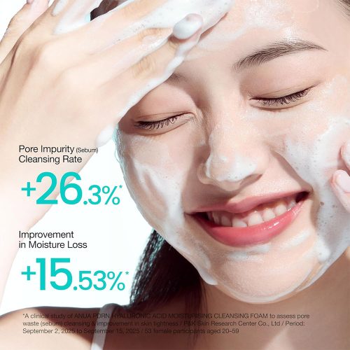 فوم شوینده ملایم PDRN و هیالورونیک اسید آنوا آبرسان و تقویت سد دفاعی پوست Anua PDRN Hyaluronic Acid Moisturizing Cleansing Foam
