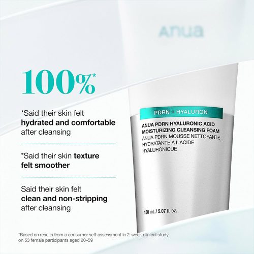 فوم شوینده ملایم PDRN و هیالورونیک اسید آنوا آبرسان و تقویت سد دفاعی پوست Anua PDRN Hyaluronic Acid Moisturizing Cleansing Foam