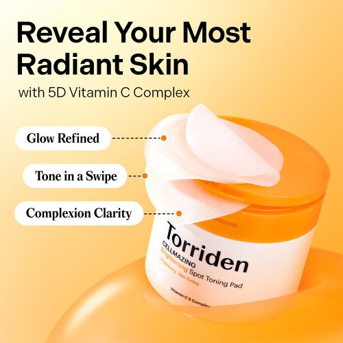 پد تونر ضد لک و روشن کننده ویتامین سی توریدن Torriden CELLMAZING Brightening Spot Toning Pad