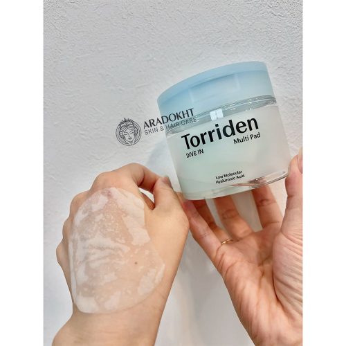 پد تونر هیالورونیک اسید ریز مولکولی توریدن آبرسان قوی و تسکین دهنده پوست Torriden DIVE-IN Low Molecular Hyaluronic Acid Multi Pad