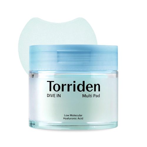 پد تونر هیالورونیک اسید ریز مولکولی توریدن آبرسان قوی و تسکین دهنده پوست Torriden DIVE-IN Low Molecular Hyaluronic Acid Multi Pad