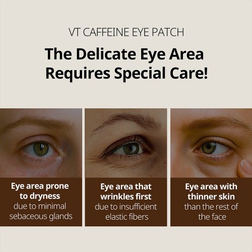 پچ دور چشم کافئین وی تی کازمتیک ضد پف، ضد چروک و روشن کننده VT COSMETICS CAFFEINE EYE PATCH