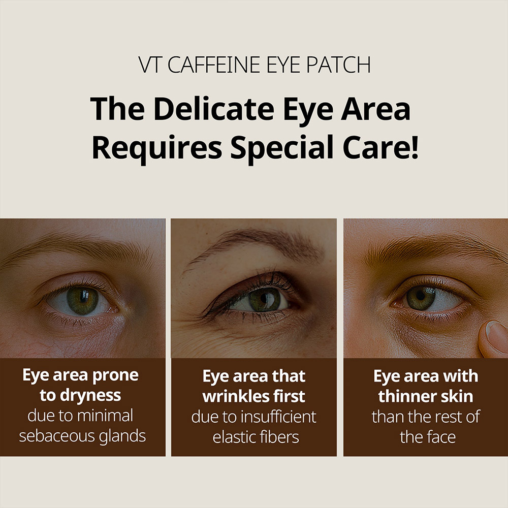 پچ دور چشم کافئین وی تی کازمتیک ضد پف، ضد چروک و روشن کننده VT COSMETICS CAFFEINE EYE PATCH