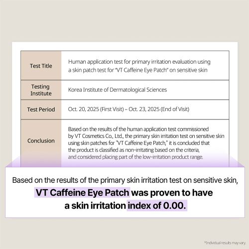 پچ دور چشم کافئین وی تی کازمتیک ضد پف، ضد چروک و روشن کننده VT COSMETICS CAFFEINE EYE PATCH