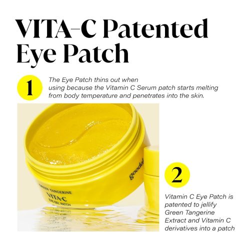 پچ ژلی روشن کننده زیر چشم ویتامین سی نارنگی سبز گودال Goodal Green Tangerine Vita C Eye Gel Patch