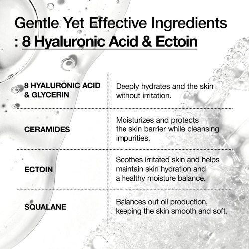 ژل شوینده ملایم هیالورونیک اسید و اسکوالان آنوا Anua 8 Hyaluronic Acid Moisturizing Gentle Gel Cleanser