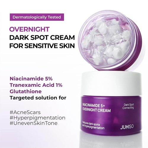کرم شب ضد لک و روشن کننده نیاسینامید 5 درصد جومیسو JUMISO Niacinamide 5+ Overnight Cream