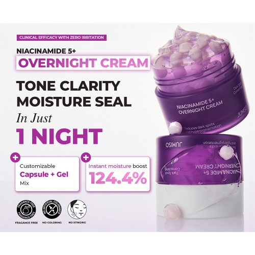 کرم شب ضد لک و روشن کننده نیاسینامید 5 درصد جومیسو JUMISO Niacinamide 5+ Overnight Cream